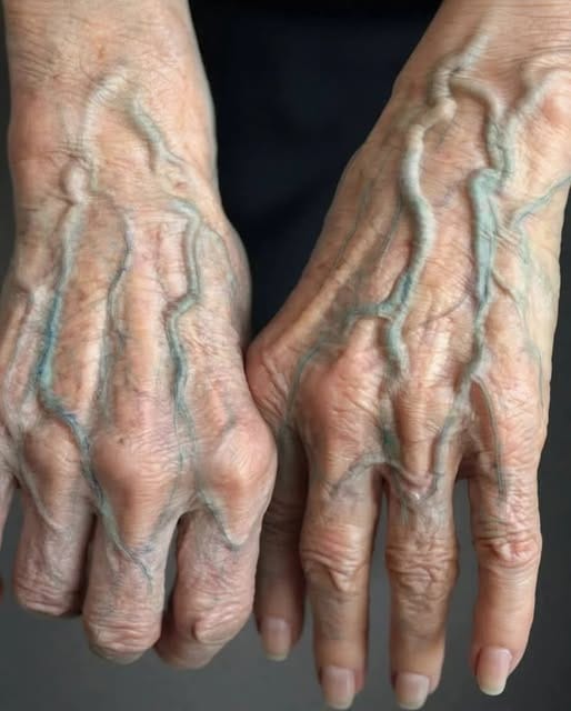 If your veins are visible in your hand, it is a signal of ca…